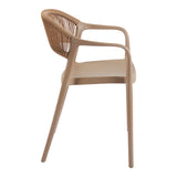 Fotoliu stivuibil cu design ratan PE, Model Ankara, moka-natural, Maro, 54x55x77 cm