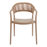 Fotoliu stivuibil cu design ratan PE, Model Ankara, moka-natural, Maro, 54x55x77 cm, perspectiva suplimentara
