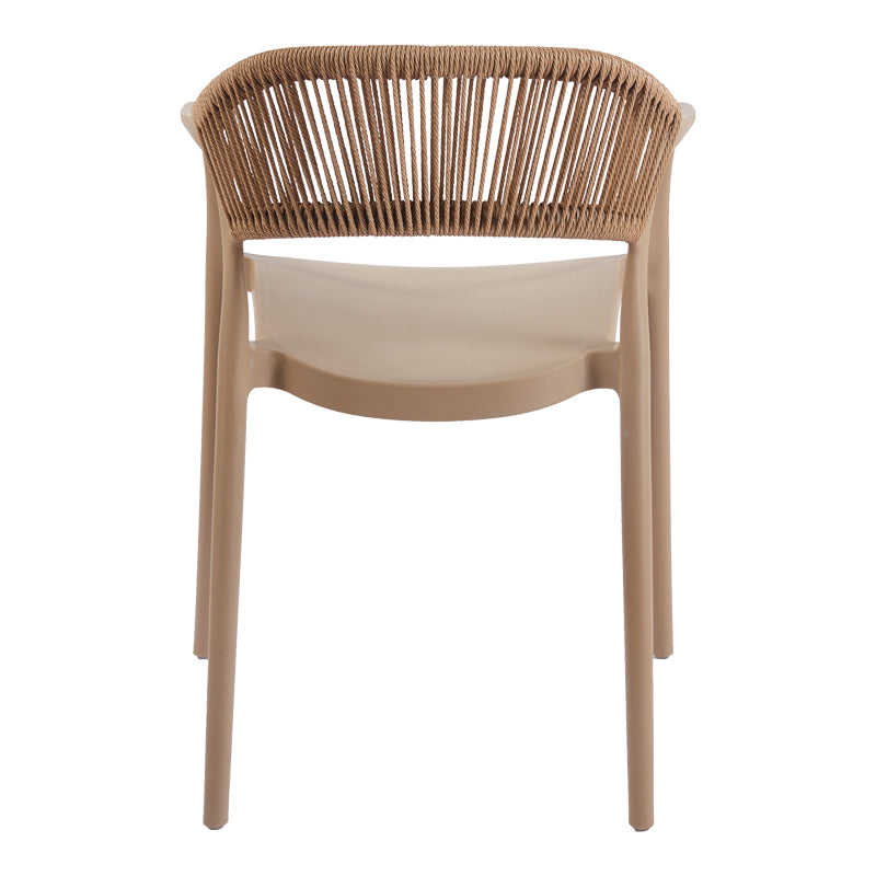 Fotoliu stivuibil cu design ratan PE, Model Ankara, moka-natural, Maro, 54x55x77 cm