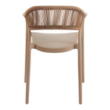 Fotoliu stivuibil cu design ratan PE, Model Ankara, moka-natural, Maro, 54x55x77 cm