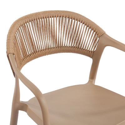 Fotoliu stivuibil cu design ratan PE, Model Ankara, moka-natural, Maro, 54x55x77 cm, foto produs 6