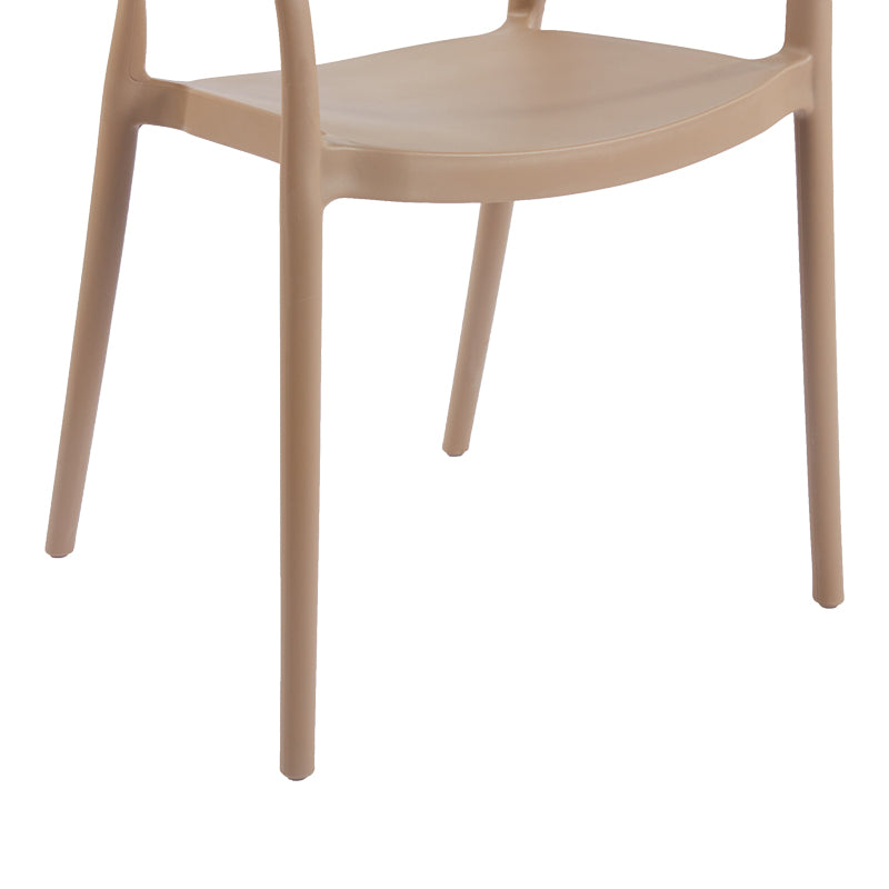 Fotoliu stivuibil cu design ratan PE, Model Ankara, moka-natural, Maro, 54x55x77 cm