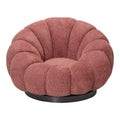 Fotoliu swivel cu taburet Nester, Boucle, Mar Putred, Roz, 98x97x69 cm, detaliu produs