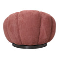 Fotoliu swivel cu taburet Nester, Boucle, Mar Putred, Roz, 98x97x69 cm, perspectiva suplimentara