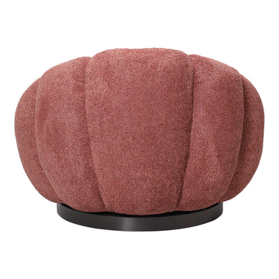 Fotoliu swivel cu taburet Nester, Boucle, Mar Putred, Roz, 98x97x69 cm, perspectiva suplimentara