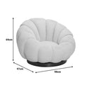 Fotoliu swivel cu taburet Nester, Boucle, Mar Putred, Roz, 98x97x69 cm, foto produs 7