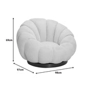 Fotoliu swivel cu taburet Nester, Boucle, Mar Putred, Roz, 98x97x69 cm, foto produs 7