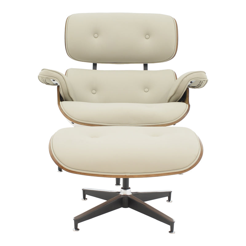 Fotoliu-taburet relax Eames, Negru - Nuc, 82x92x82 cm - Negru