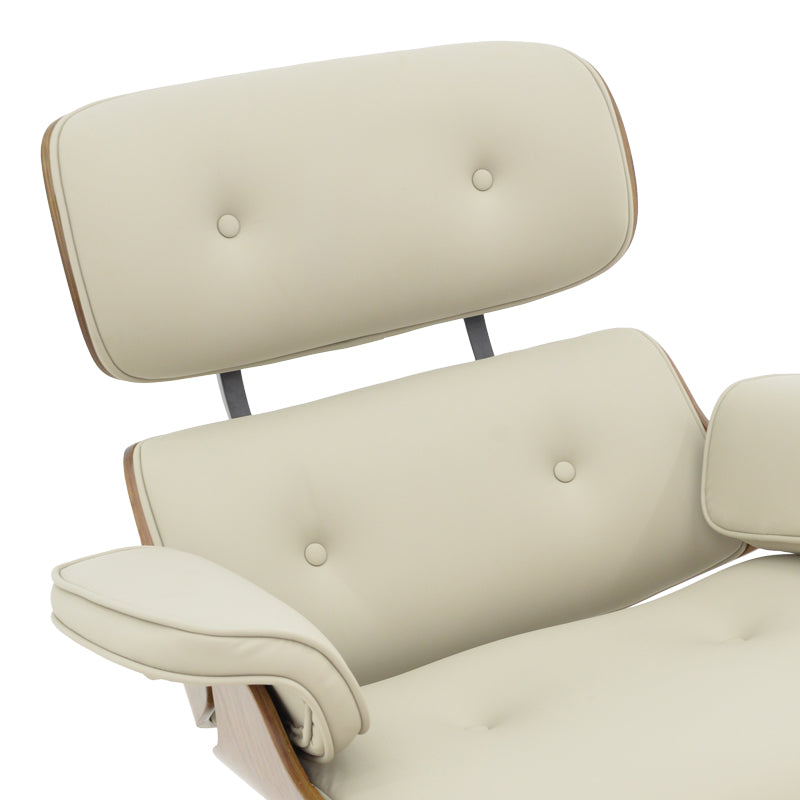 Fotoliu-taburet relax Eames, Negru - Nuc, 82x92x82 cm - Negru