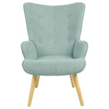 Fotoliu Tesatura fluffy verde aprins-Natural, 75x69x96 cm