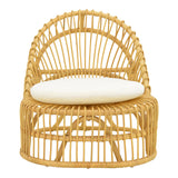 Fotoliu de relaxare Tromso, rattan negru, perna, neagra, 80x85x98 cm - Natur