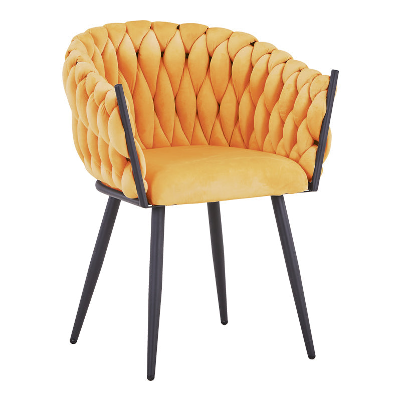 Scaun Vivian catifea, Diverse culori, 61x55x80 cm - Galben