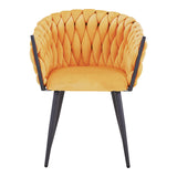 Scaun Vivian catifea, Diverse culori, 61x55x80 cm - Galben