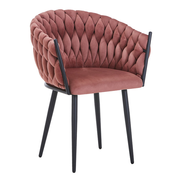 Scaun Vivian, Catifea, Metal, Negru, 61x55x80 cm