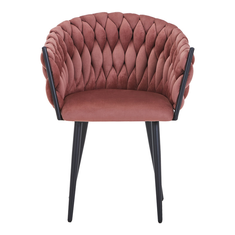 Scaun Vivian, Catifea, Metal, Negru, 61x55x80 cm