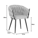 Scaun Vivian, Catifea, Metal, Negru, 61x55x80 cm