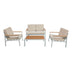 Garden lounge Set la moda 4buc bej-alb aluminiu