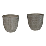 Ghivece Sapen set 2 piese ceramică, gri-bej, Ceramică, variabile, 45x45x43 cm