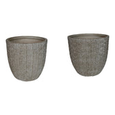 Jardiniere Ghivece Sapen set 2 piese ceramică, gri-bej, Ceramică, variabile