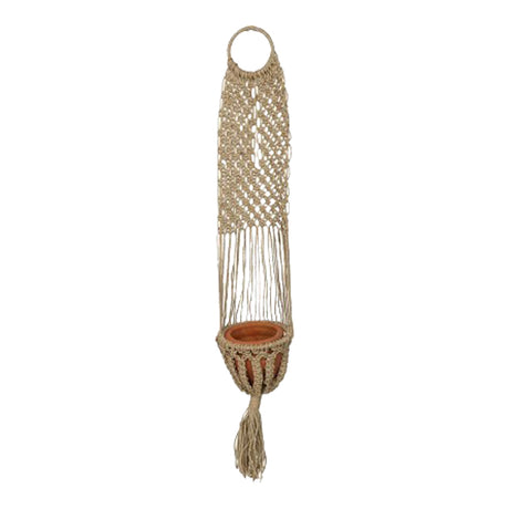Ghiveci suspendat Aerial iuta, Natural, D23x135 cm