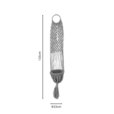 Ghiveci suspendat Aerial iuta, Natural, D23x135 cm, detaliu produs