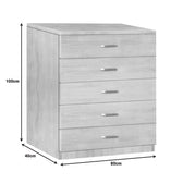 Gioko Comoda cu 5 sertare, nuc, 80x40x100 cm, perspectiva suplimentara