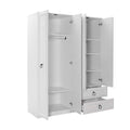 Dulap Haine Adore Hampton, 4 usi si 2 sertare, Alb, 140x185x52 cm, perspectiva suplimentara