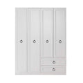 Dulap Haine Adore Hampton, 4 usi si 2 sertare, Alb, 140x185x52 cm, foto produs