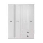 Dulap Haine Adore Hampton, 4 usi si 2 sertare, Alb, 140x185x52 cm, foto produs