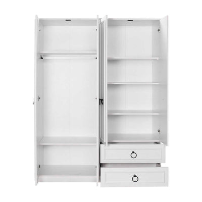 Dulap Haine Adore Hampton, 4 usi si 2 sertare, Alb, 140x185x52 cm, foto produs 6