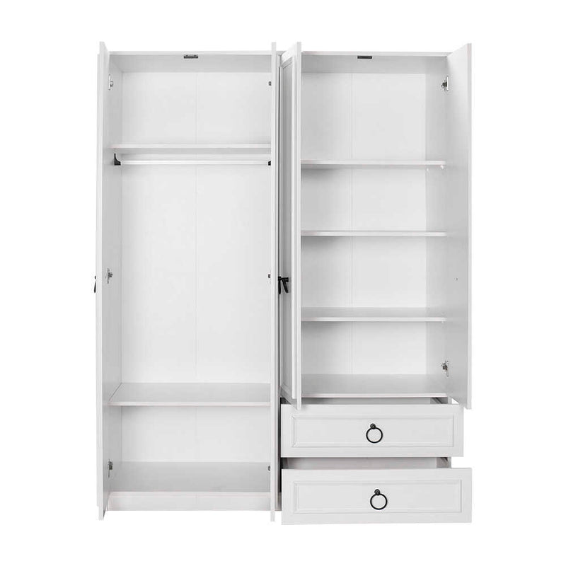Dulap Haine Adore Hampton, 4 usi si 2 sertare, Alb, 140x185x52 cm, foto produs 6