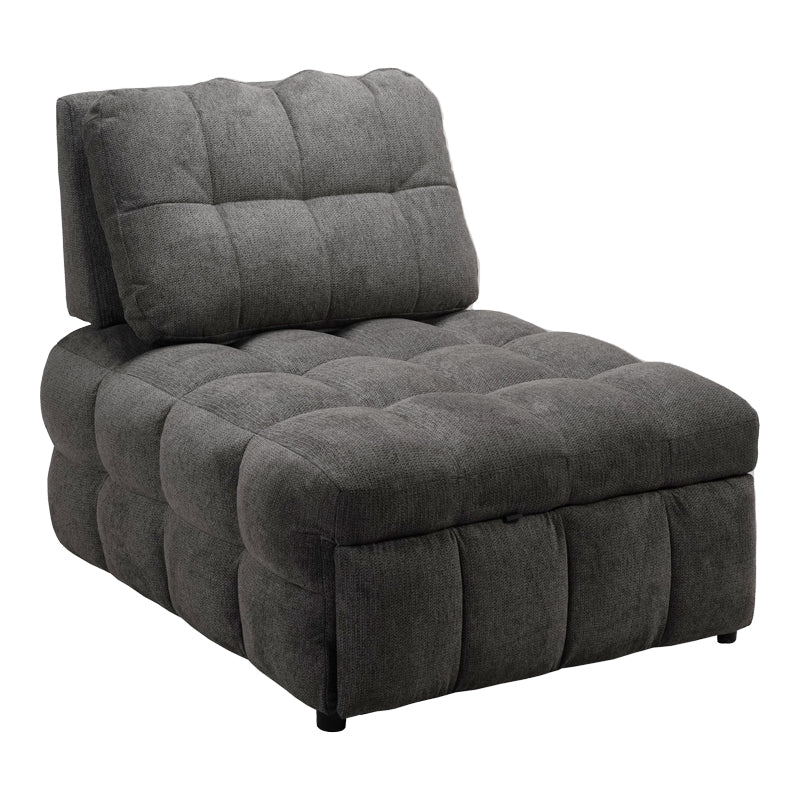 Jelica fotoliu-bed cu gri stofă, Gri - Negru, 88x110x86 cm