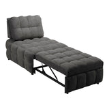 Jelica fotoliu-bed cu gri stofă, Gri - Negru, 88x110x86 cm