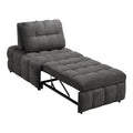 Jelica fotoliu-bed cu gri stofă 88x110x86cm, Gri-Negru, variantă Gri-Negru
