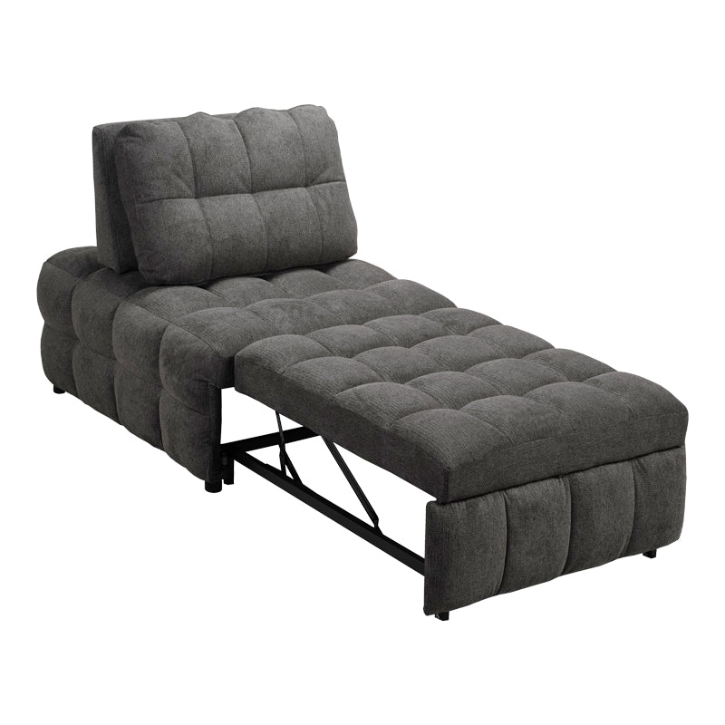 Jelica fotoliu-bed cu gri stofă, Gri - Negru, 88x110x86 cm