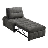 Jelica fotoliu-bed cu gri stofă, Gri - Negru, 88x110x86 cm