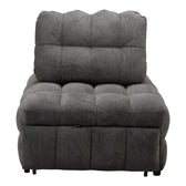 Jelica fotoliu-bed cu gri stofă 88x110x86cm, Gri-Negru