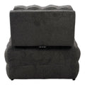 Jelica fotoliu-bed cu gri stofă 88x110x86cm, Gri-Negru