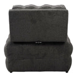Jelica fotoliu-bed cu gri stofă, Gri - Negru, 88x110x86 cm