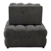 Jelica fotoliu-bed cu gri stofă 88x110x86cm, Gri-Negru