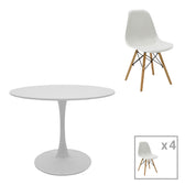Julita-Balou set de Masa 5 -mdf Alb D100x75 cm