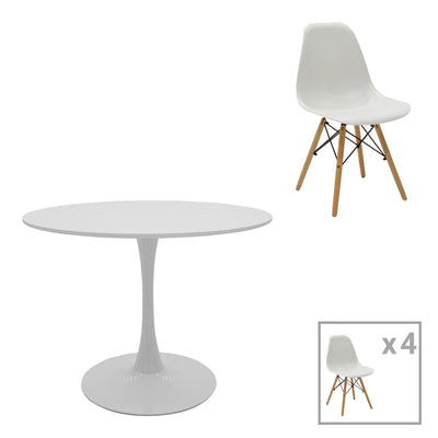 Julita-Balou set de Masa 5 -mdf Alb D100x75 cm