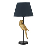 Lampa de masa Birdly metal, negru-auriu, D25x47 cm