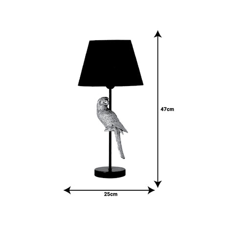 Lampa de masa Birdly metal, negru-auriu, D25x47 cm