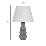 Lampa de Masa Cabini lemn de fag si tesatura, crem, 22x22x30 cm