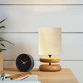 Lampa de Masa Clarion, bej-nuc, D15x35 cm, imagine suplimentara