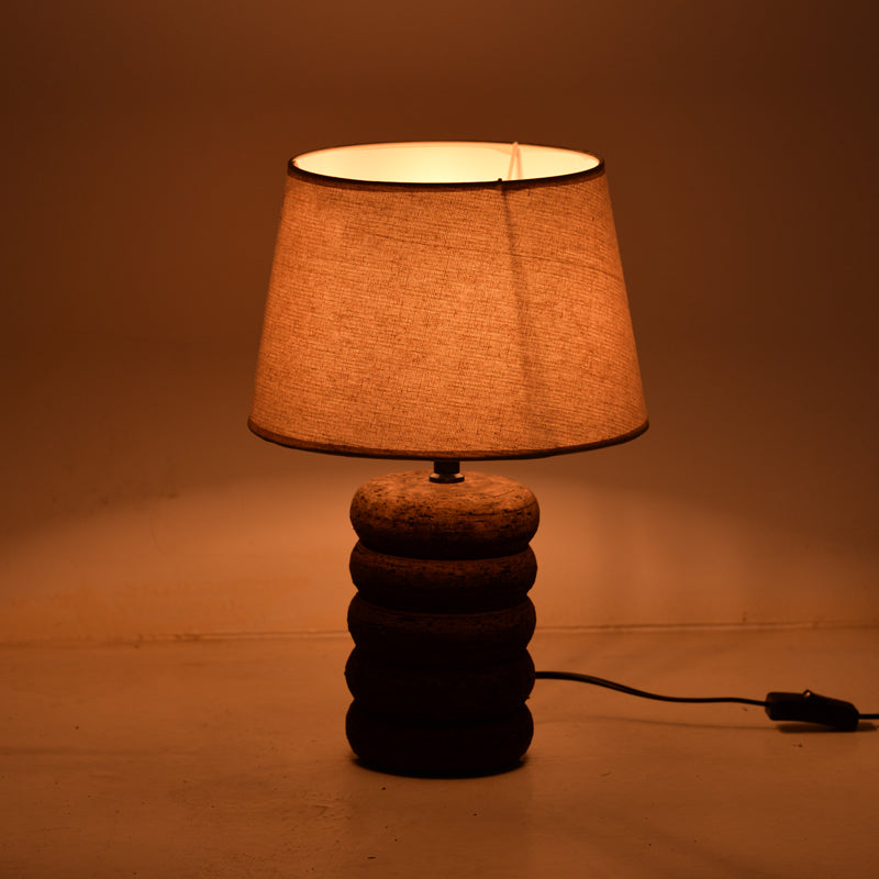 Lampă de masă cu bec Graike, Ceramică, Gri-Bej, 26x37 cm