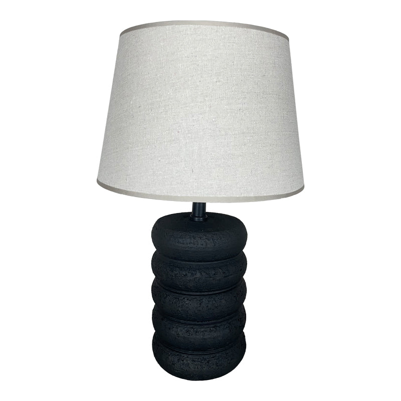 Lampă de masă cu design Graike, Ceramică, Negru-Bej, 26x37 cm
