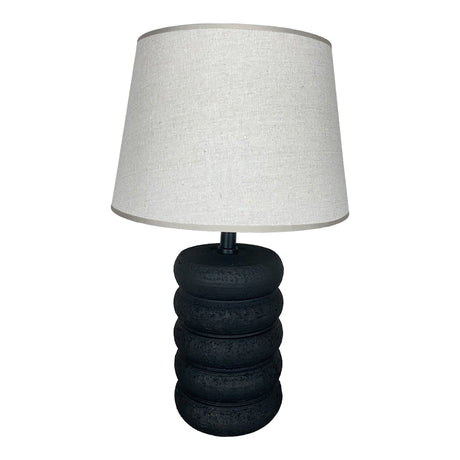 Lampă de masă cu design Graike, Ceramică, Negru-Bej, 26x37 cm