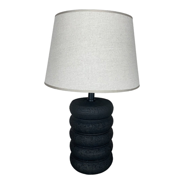 Lampă de masă cu design Graike, Ceramică, Negru-Bej, 26x37 cm